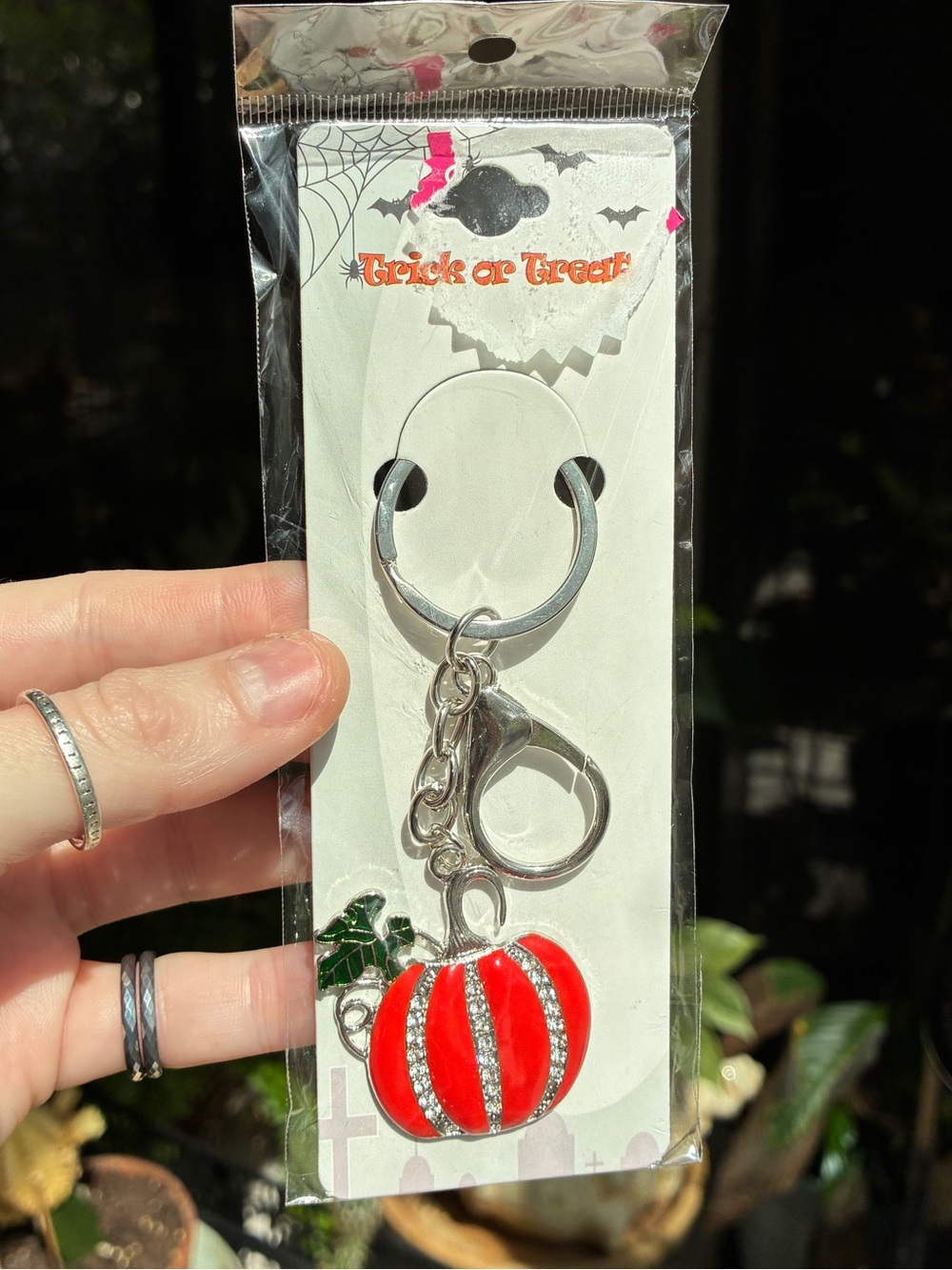 Sparkly Rhinestone Pumpkin Keychain & Purse Charm | Orange Halloween 🎃